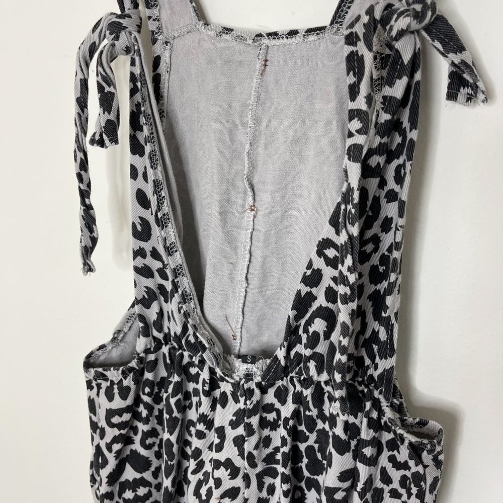 Leopard Print Short Overalls W/ Adjustable Straps - image 7